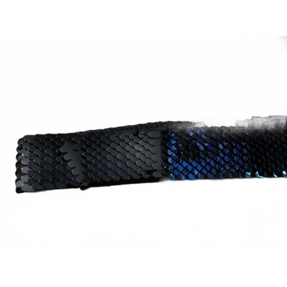 Vintage Elegant Black Sequined Belt with Decorative Silver Buckle - Picture 5 of 11